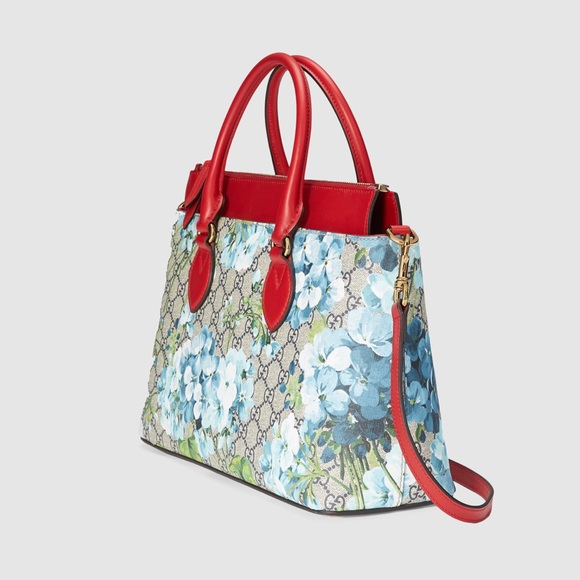 NWT Gucci Blue Blooms Satchel comes with strap - Picture 3 of 8